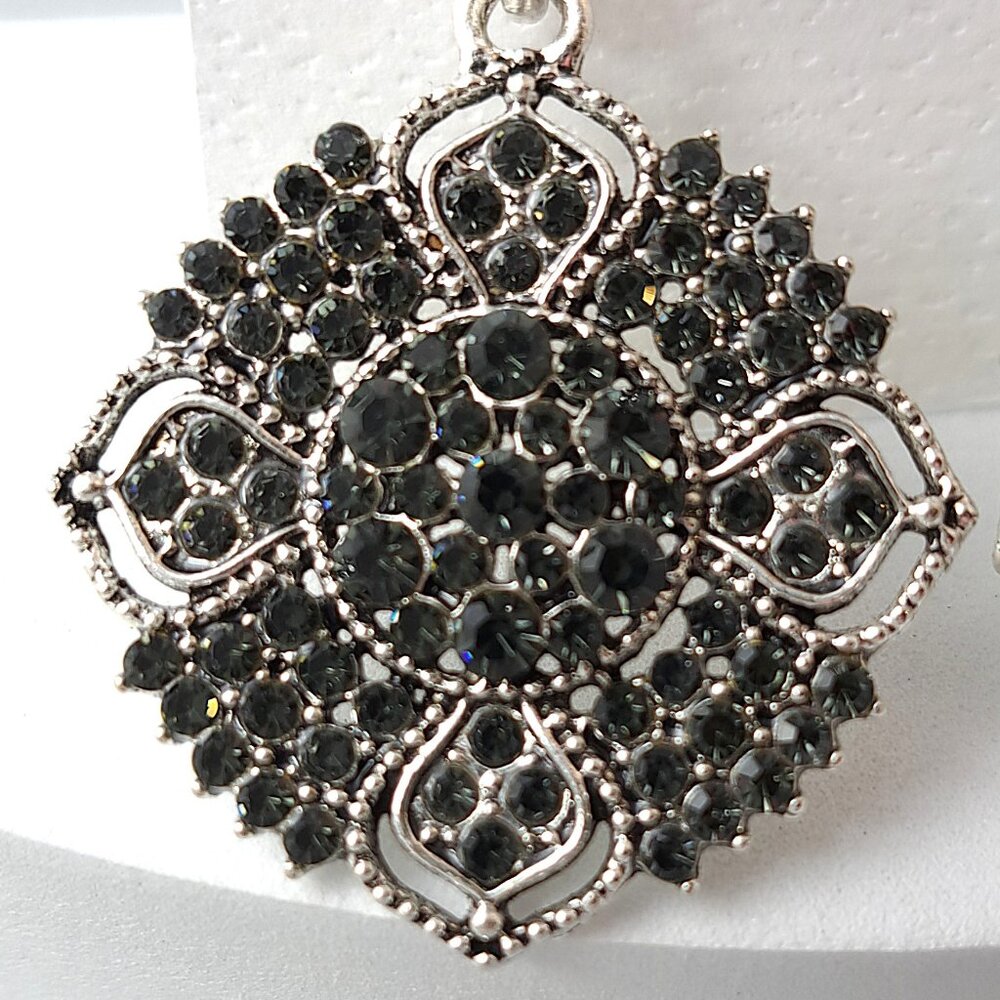 Gorgeous Black and White CZ Earrings
